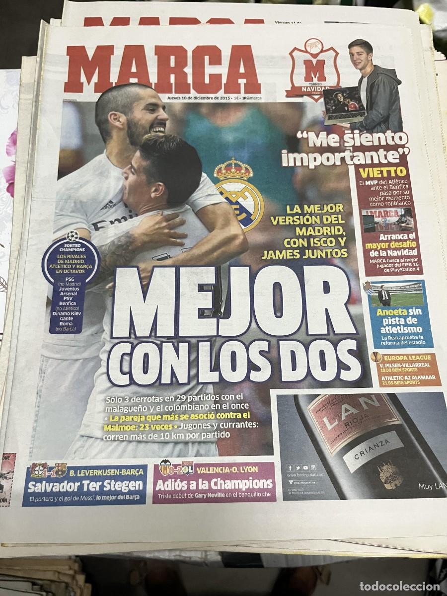 Coleccionismo deportivo: MARCA(10-12-2015)VIETTO ISCO REAL MADRID CHAMPIONS BAYER LEVERKUSEN 1-1 BARCELONA VALENNCIA 0-2 LYON