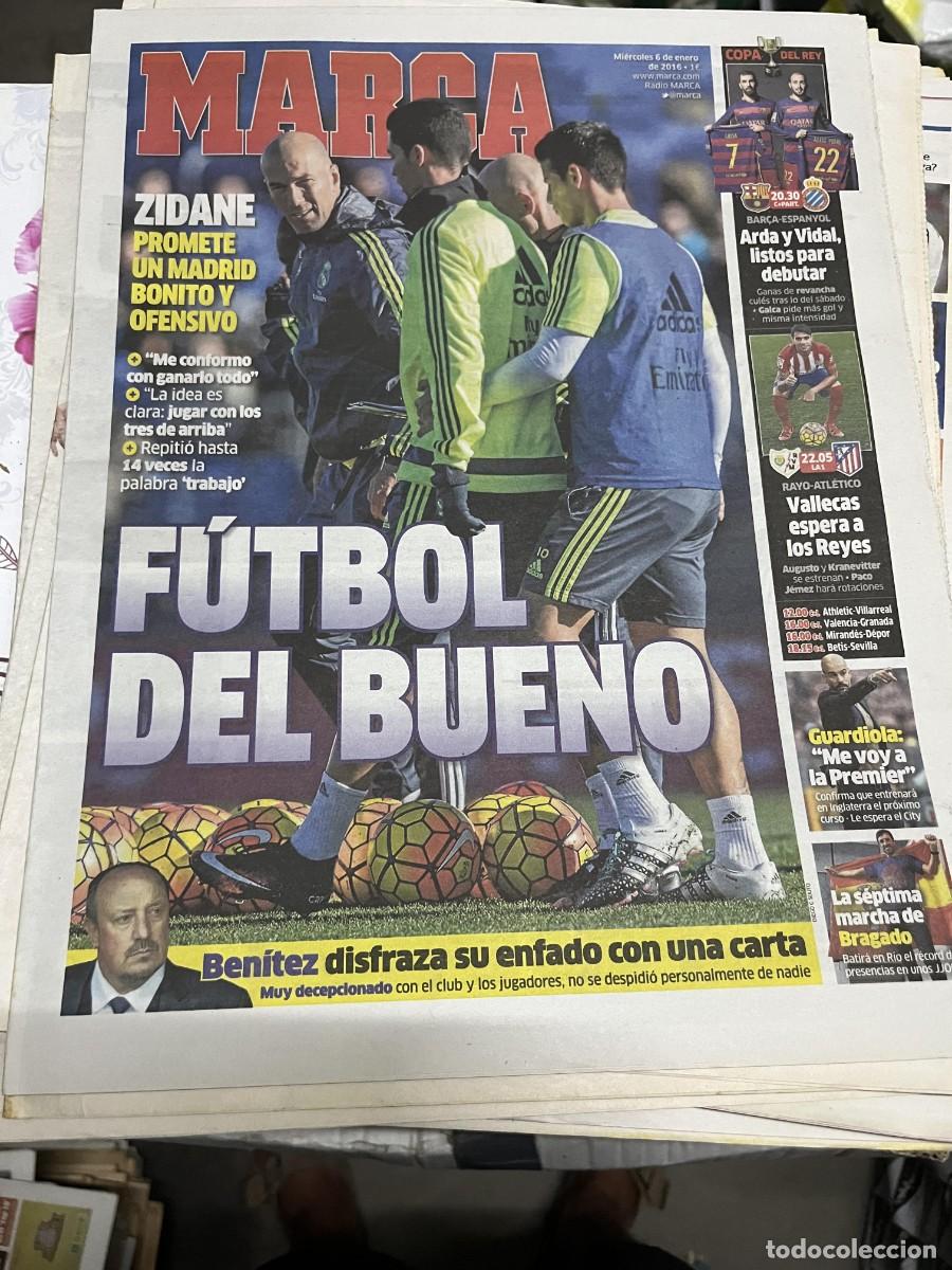 Coleccionismo deportivo: MARCA (6-1-2016) ZIDANE REAL MADRID HOY COPA BARCELONA ESPANYOL RAYO ATLETICO MADRID
