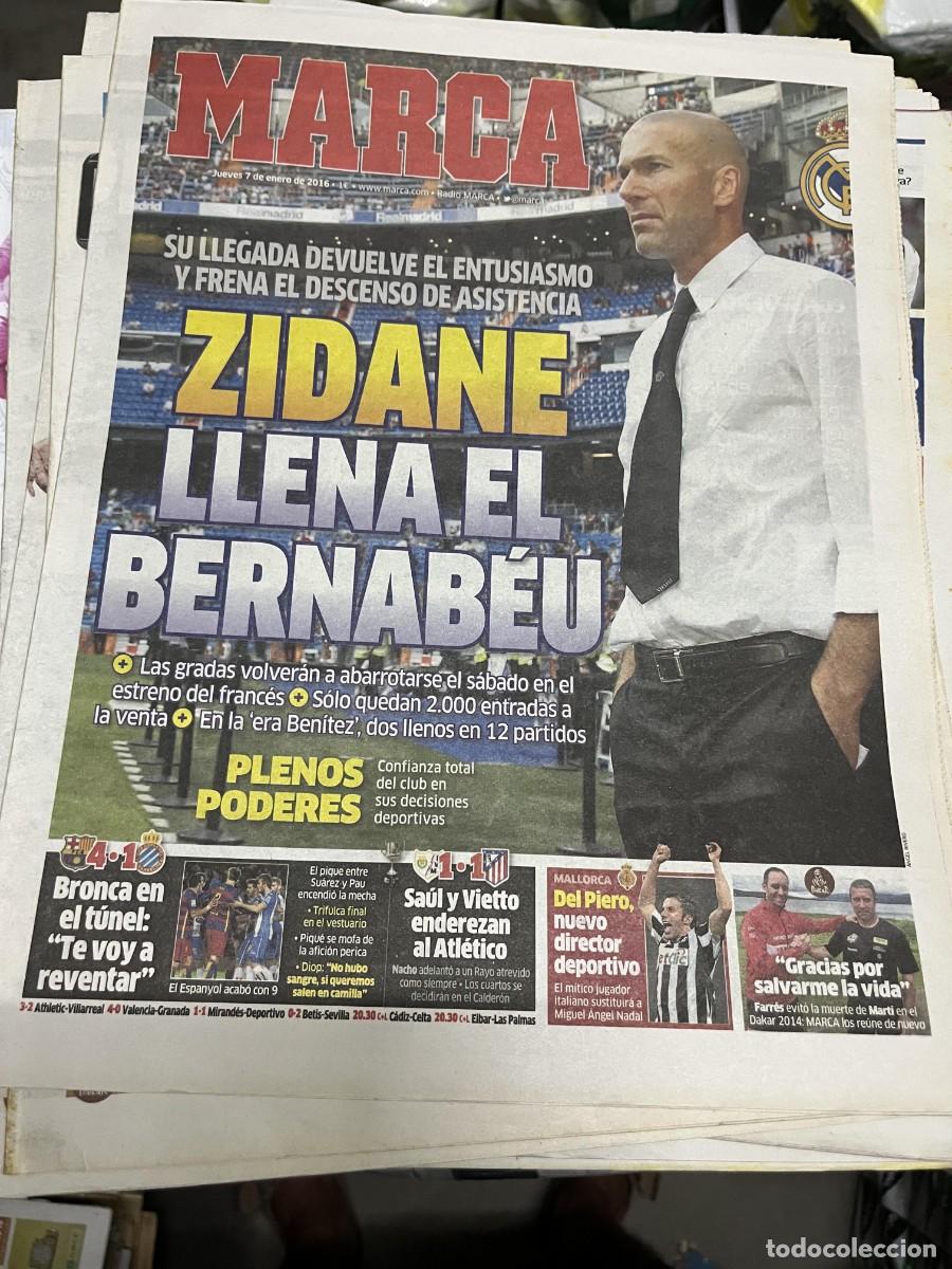Coleccionismo deportivo: MARCA (7-1-2016) ZIDANE NUEVO ENTRENADOR REAL MADRID BARCELONA 4-1 ESPANYOL RAYO 1-1 ATLETICO