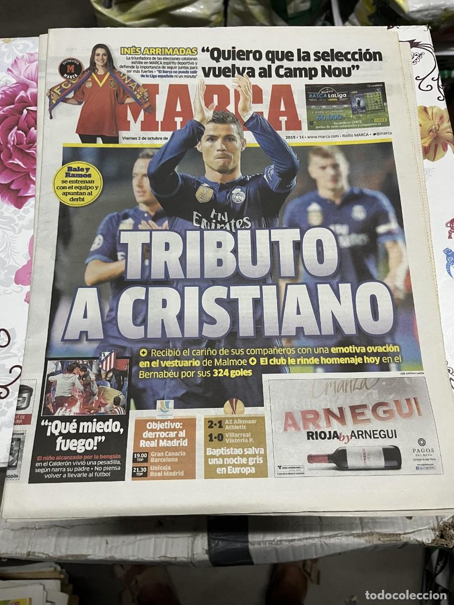 Coleccionismo deportivo: MARCA (2-10-2015) CRISTIANO RONALDO INES ARRIMADAS BENGALA VICENTE CALDERON AZ 2-1 ATHLETIC
