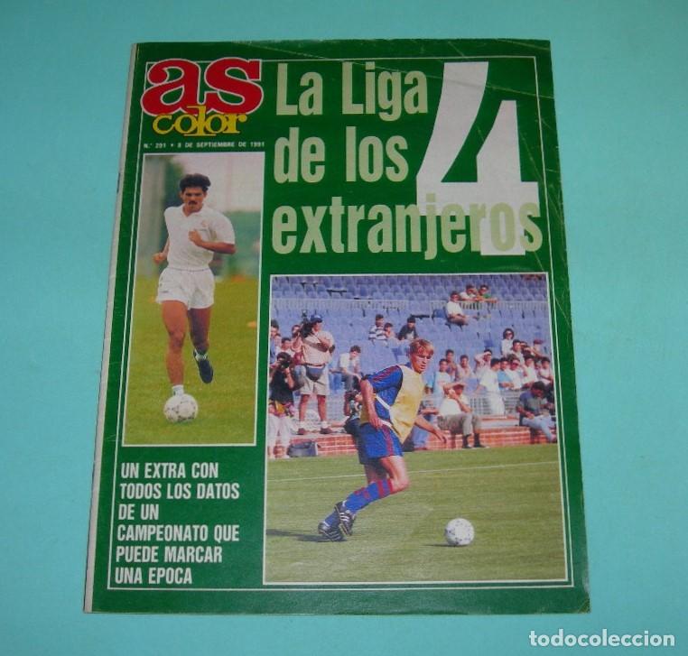 Coleccionismo deportivo: REVISTA AS COLOR N&ordm; 291 - LA LIGA DE LOS 4 EXTRANJEROS - F&Uacute;TBOL - CON P&Oacute;STER F.C. BARCELONA -