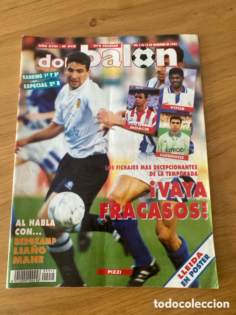 Coleccionismo deportivo: don bal&oacute;n 945 - Poster Lleida - Man&eacute; - Deportivo - Granada - Palam&oacute;s - Desailly - Rumania - Bergkamp