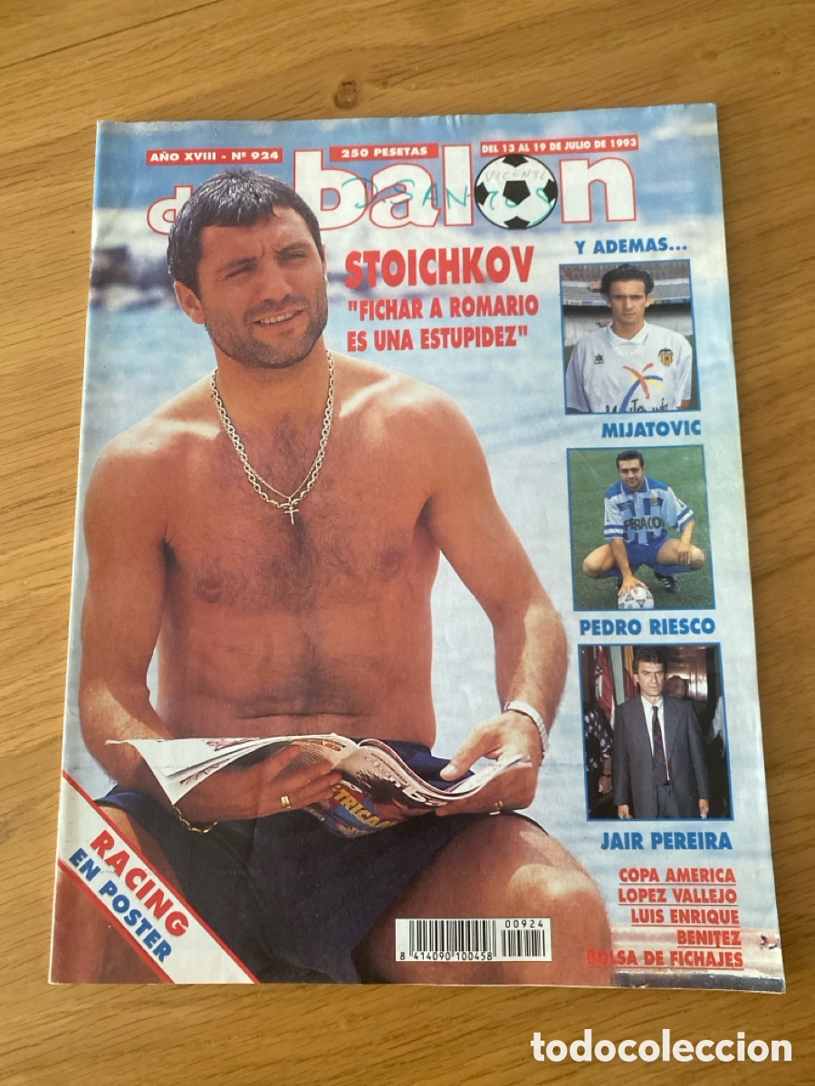 Coleccionismo deportivo: Don bal&oacute;n 924 - Poster Racing - Stoichkov - Mijatovic - Luis Enrique - Copa America - Osasuna