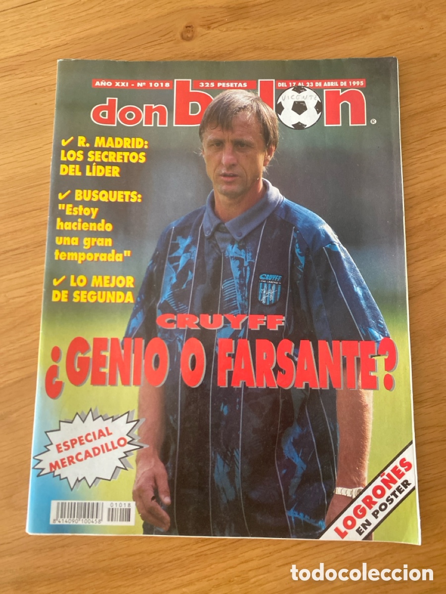 Coleccionismo deportivo: Don bal&oacute;n 1018 - Poster Logro&ntilde;&eacute;s - Cruyff - Real Madrid - Oviedo - Sevilla - Barcelona - McManaman