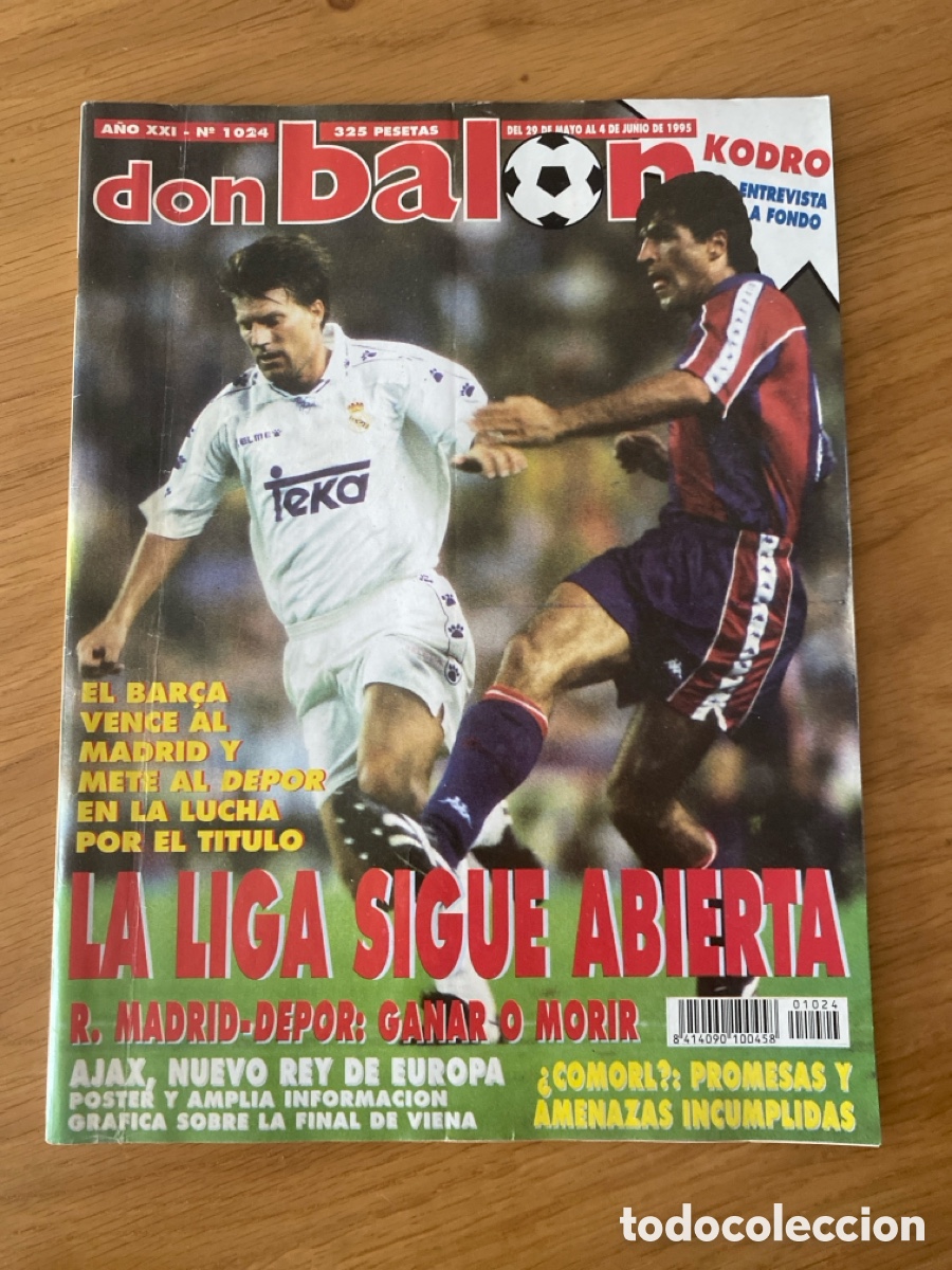 Coleccionismo deportivo: Don bal&oacute;n 1024 - Poster Ajax campe&oacute;n Europa - Barcelona - Merida - Klinsmann - Friburgo