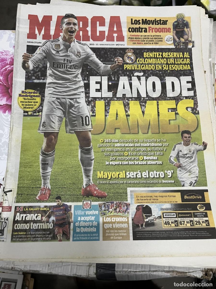 Coleccionismo deportivo: MARCA (23-7-2015) JAMES RODRIGUEZ REAL MADRID FROOME MAYORAL LA GALAXY 1-2 BARCELONA