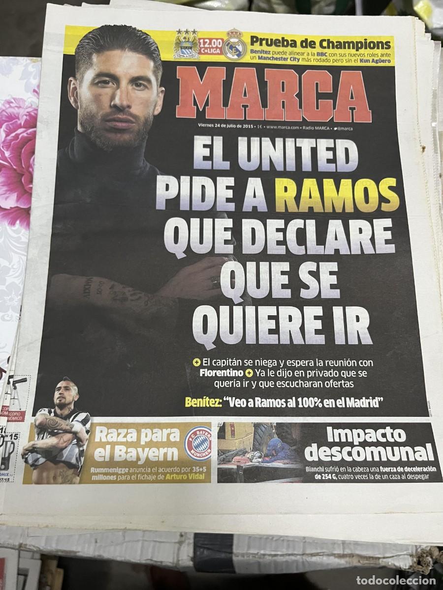 Coleccionismo deportivo: MARCA (24-7-2015) SERGIO RAMOS POSIBLE FICHAJE MANCHESTER UNITED REAL MADRID ARTURO VIDAL BAYERN