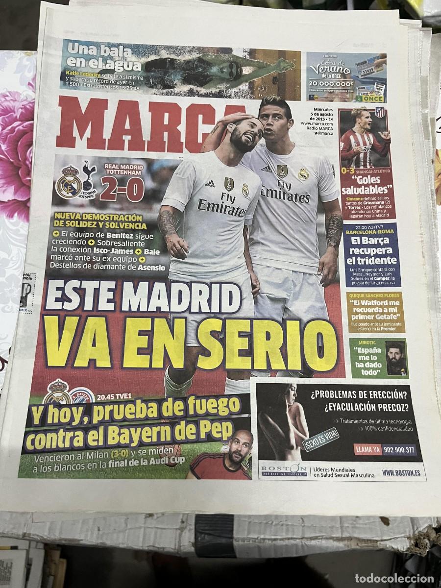 Coleccionismo deportivo: MARCA (5-8-2015) ISCO REAL MADRID 2-0 TOTTENHAM KATIE LEDECKY GRIEZMANN SHANGAI 0-3 ATLETICO