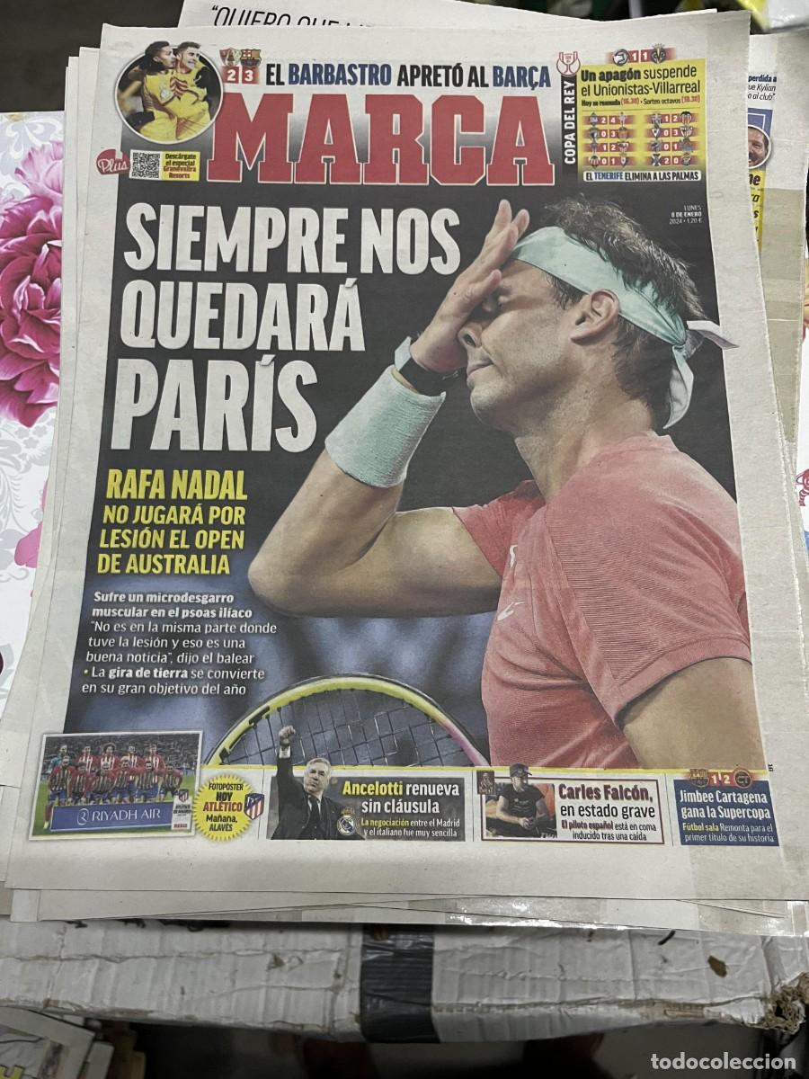 Coleccionismo deportivo: MARCA (8-1-2024) RAFAEL NADAL TENIS COPA BARBASTRO 2-3 BARCELONA UNIONISTAS 1-1 VILLARREAL
