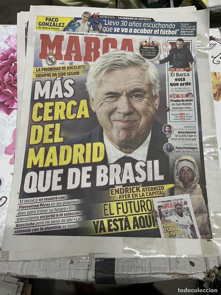 Coleccionismo deportivo: MARCA (16-12-2023) PACO GONZALEZ ANCELOTTI REAL MADRID BRASIL ENDRICK HOY ATHLETIC ATLETICO