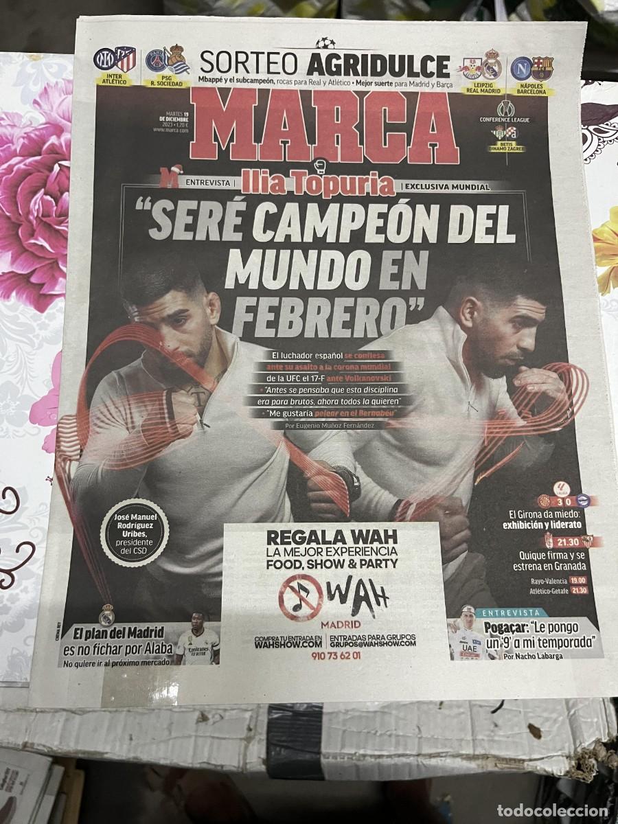 Coleccionismo deportivo: MARCA (19-12-2023) ENTREVISTA ILLA TOPURIA UFC POGA&Ccedil;AR SORTEO CHAMPIONS