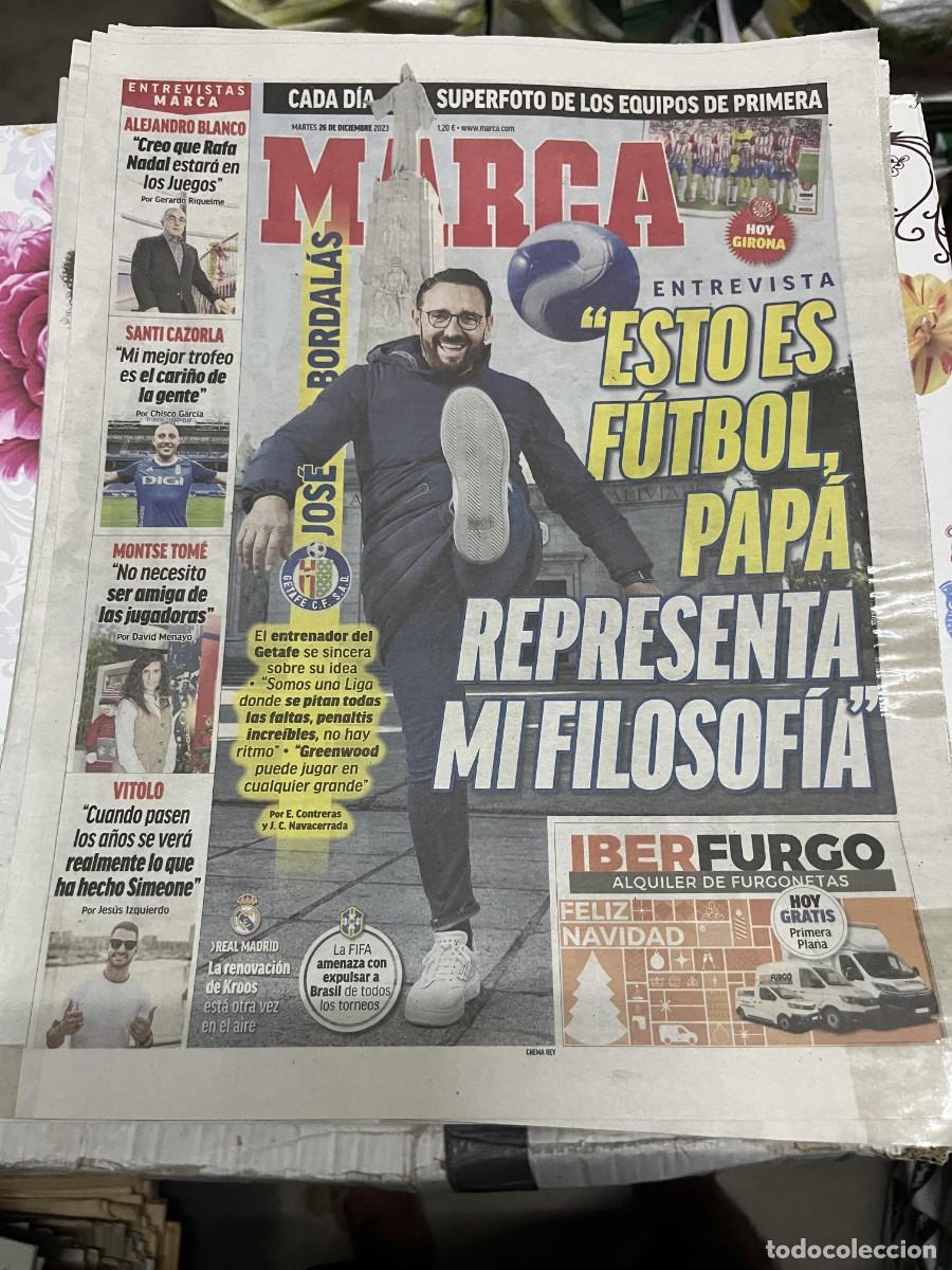 Coleccionismo deportivo: MARCA (26-12-2023) ENTREVISTA JOSE BORDALAS SANTI CAZORLA ALEJANDRO BLANCO POSTER GIRONA