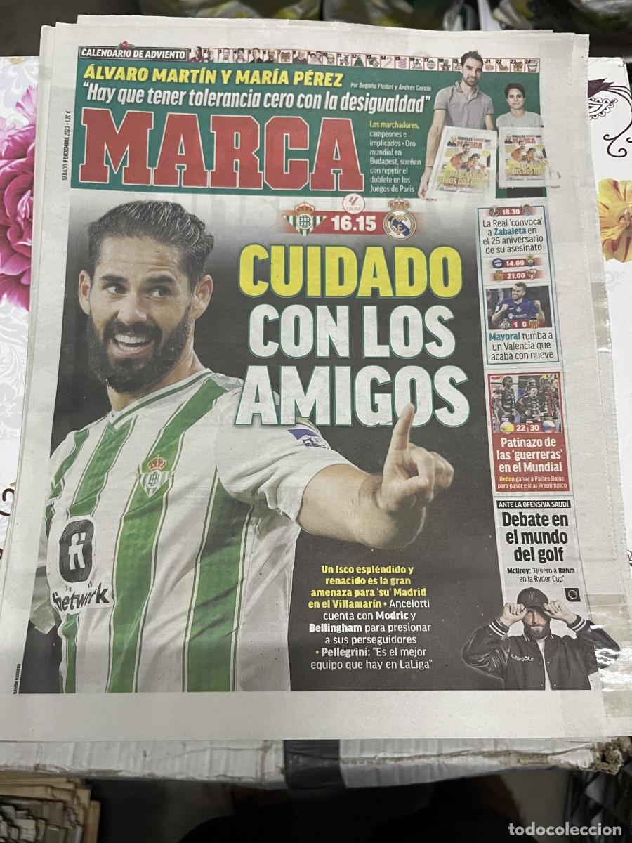 Coleccionismo deportivo: MARCA (9-12-2023) ISCO HOY BETIS REAL MADRID ALVARO MARTIN MARIA PEREZ MAYORAL GETAFE 1-0 VALENCIA