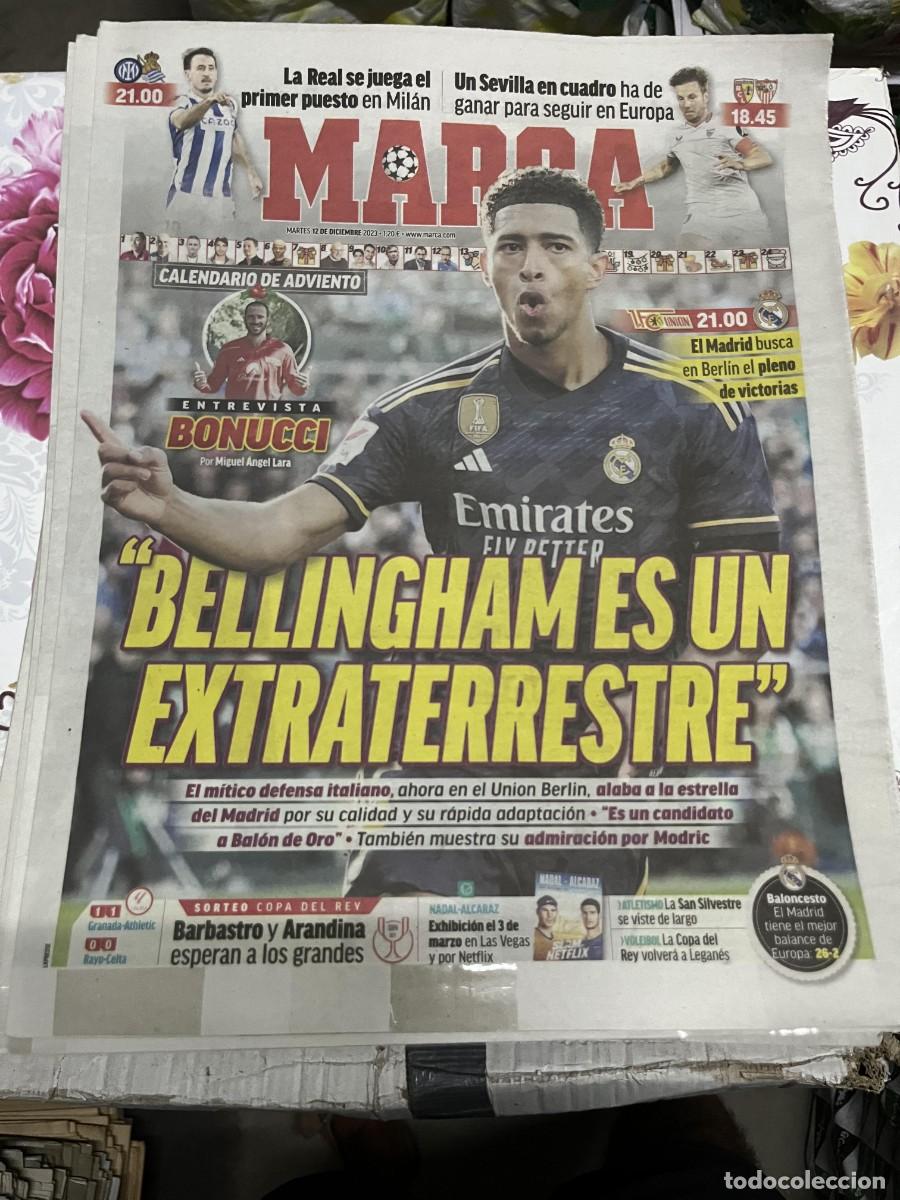 Coleccionismo deportivo: MARCA (12-12-2023)INTER MILAN REAL SOCIEDAD UNION BERLIN REAL MADRID ENTREVISTA BONUCCI BELLINGHAM