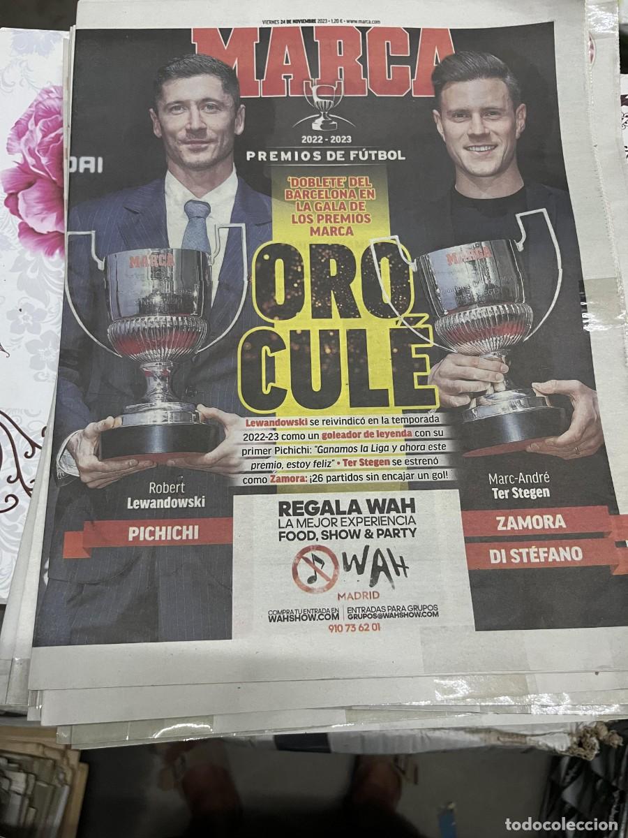 Coleccionismo deportivo: MARCA (24-11-2023) PREMIOS DEL FUTBOL MARCA PICHICHI LEWANDOWSKI ZAMORA TER STEGEN