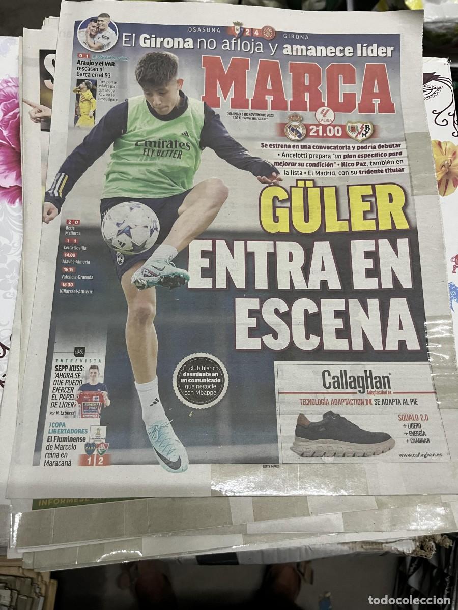 Coleccionismo deportivo: MARCA (5-11-2023) GULER REAL MADRID REAL MADRID RAYO JORNADA LIGA R.SOCIEDAD 0-1 BARCELONA SEPP KUSS