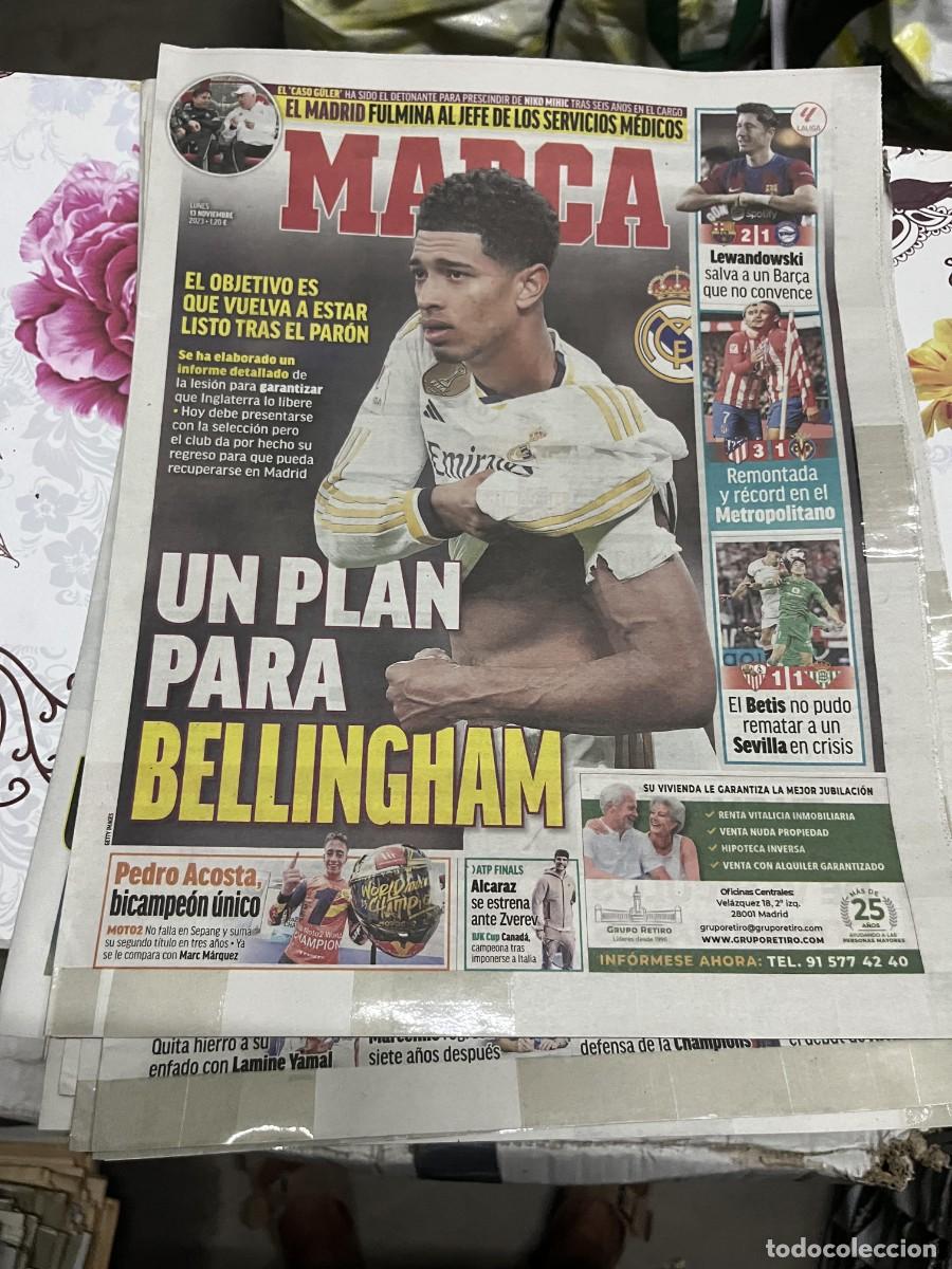 Coleccionismo deportivo: MARCA (13-11-2023) BELLINGHAM CASO GULER BARCELONA 2-1 ALAVES ATLETICO 3-1 VILLARREAL PEDRO ACOSTA