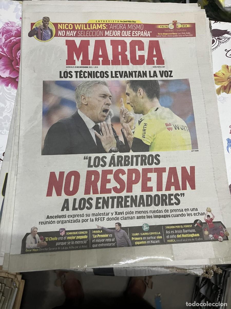 Coleccionismo deportivo: MARCA (15-11-2023) ENTREVISTA NICO WILLIAMS CHIPRE ESPA&Ntilde;A ANCELOTTI ARBITROS FUTBOL