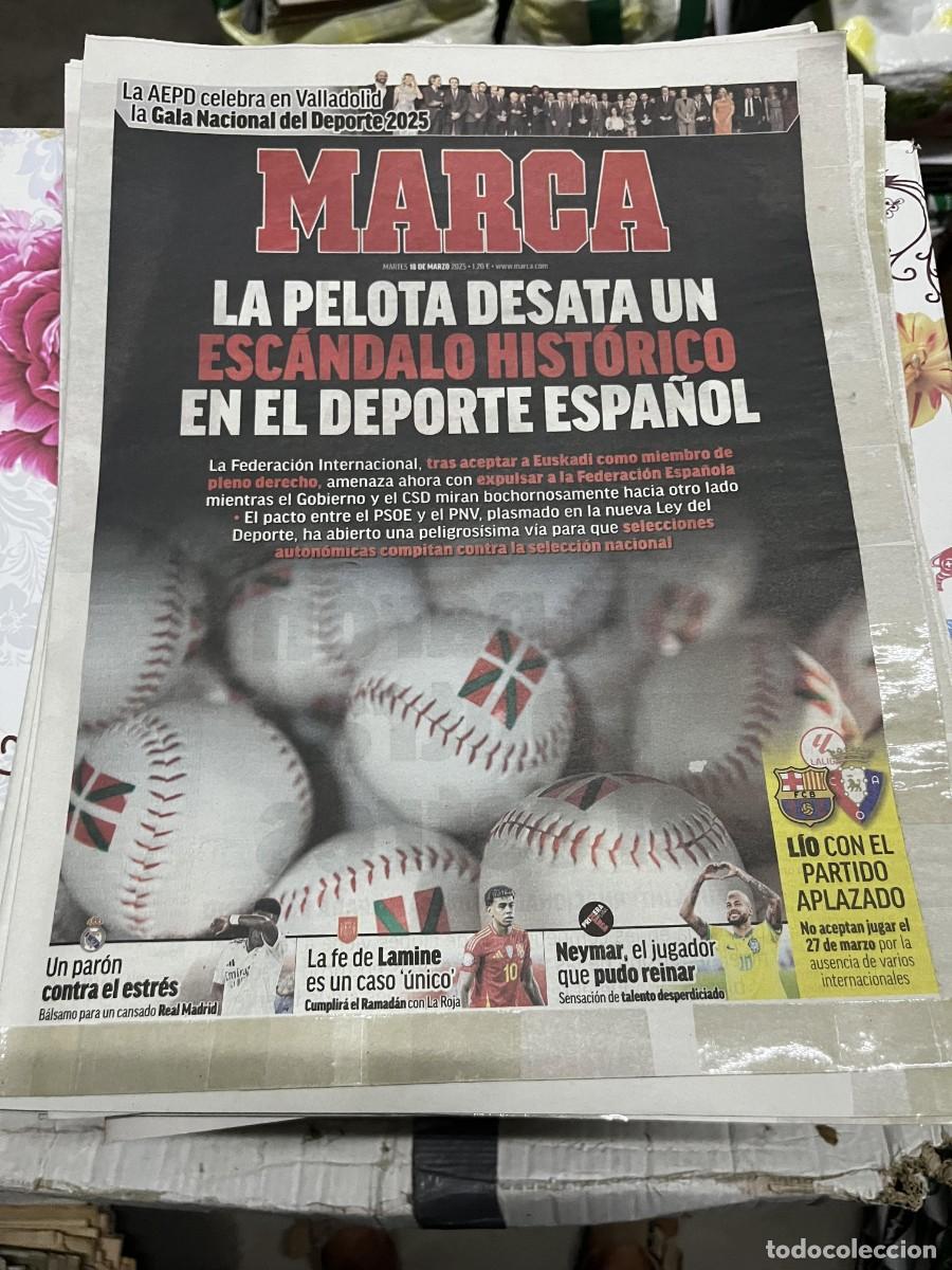 Coleccionismo deportivo: MARCA (18-3-2025) LA PELOTA VASCA EUSKADI AEPD GALA NACIONAL DEL DEPORTE BARCELONA OSASUNA