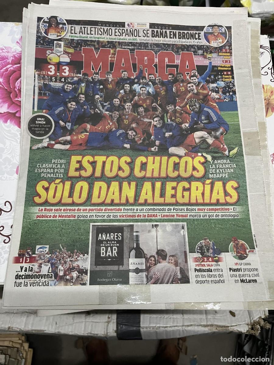 Coleccionismo deportivo: MARCA (24-3-2025) SELECCION ESPA&Ntilde;OLA ESPA&Ntilde;A 3-3 PAISES BAJOS FATIMA DIAME JOSUE CANALES FUTBOL SALA