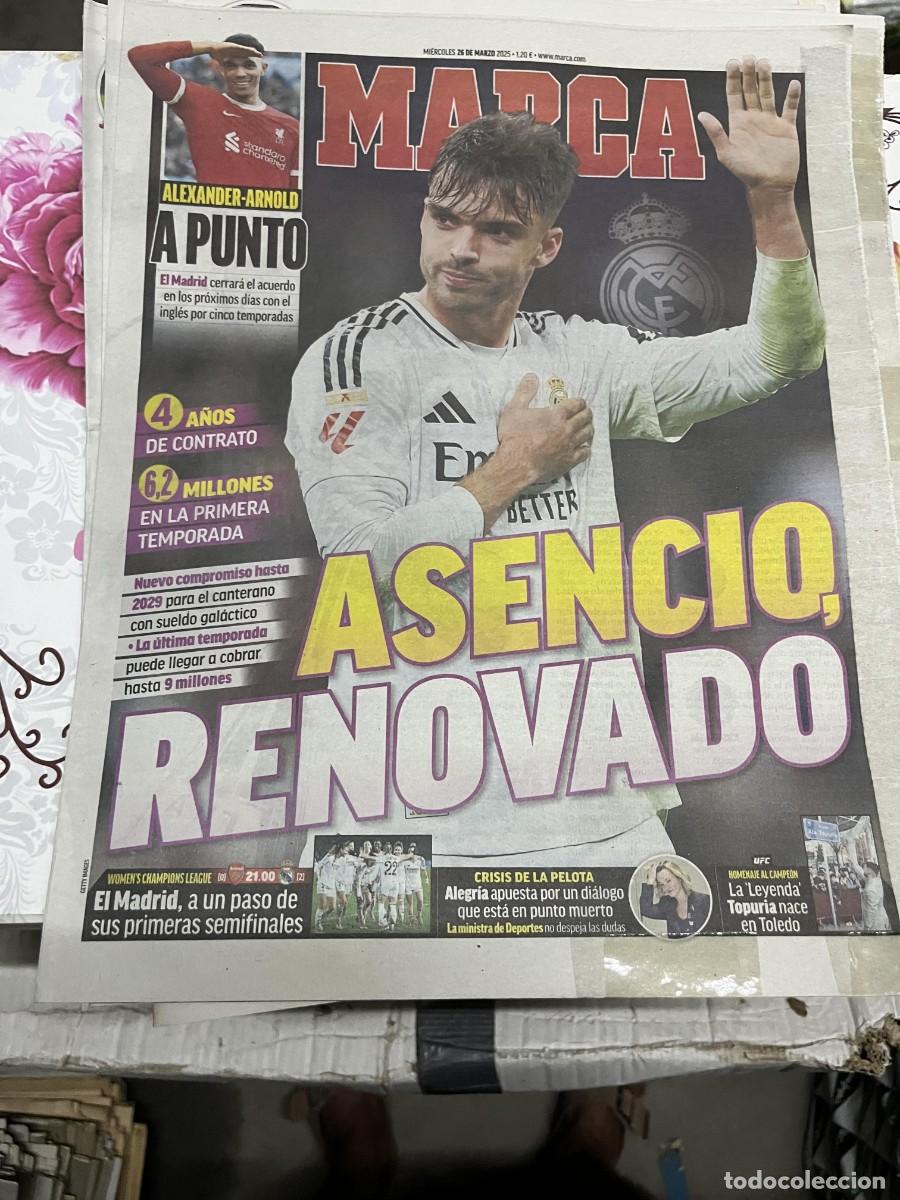 Collezionismo sportivo: MARCA (26-3-2025) RENOVACION ASENCIO REAL MADRID ALEXANDER ARNOLD ARSENAL REAL MADRID FEMENINO