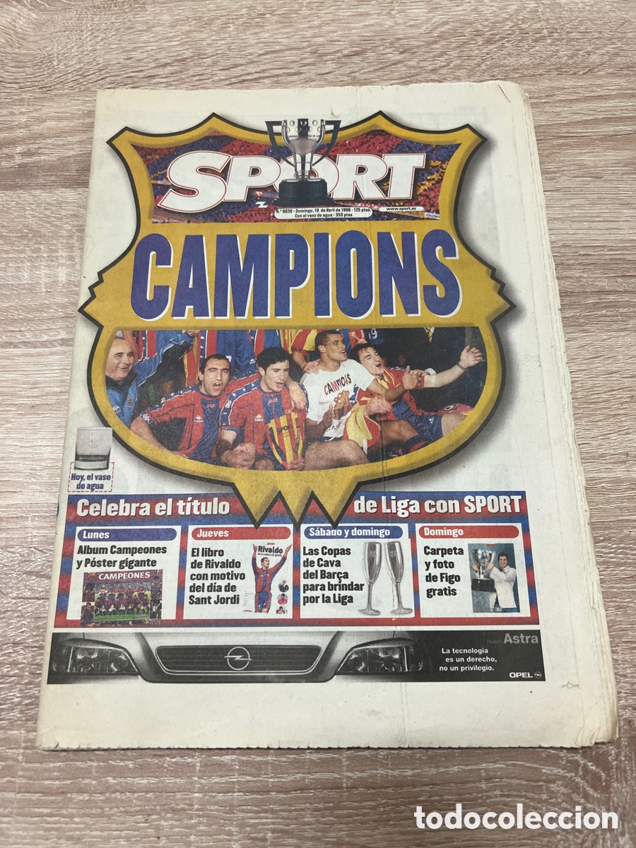 Coleccionismo deportivo: SPORT 6636 ( 19-04-1998 ) FC BARCELONA CAMPEON LIGA