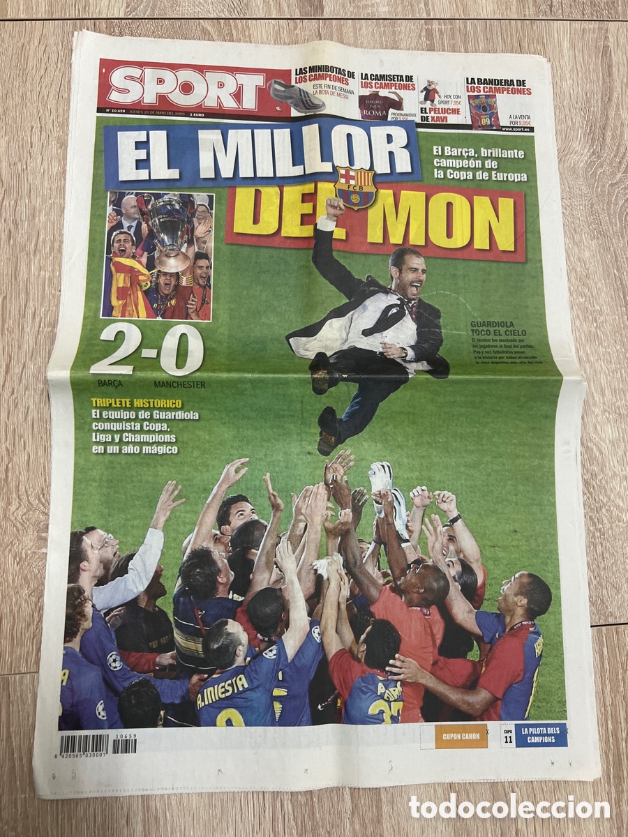 Coleccionismo deportivo: SPORT 10659 ( 28-05-2009 ) FC BARCELONA CAMPEON COPA EUROPA FC BARCELONA v MANCHESTER UD