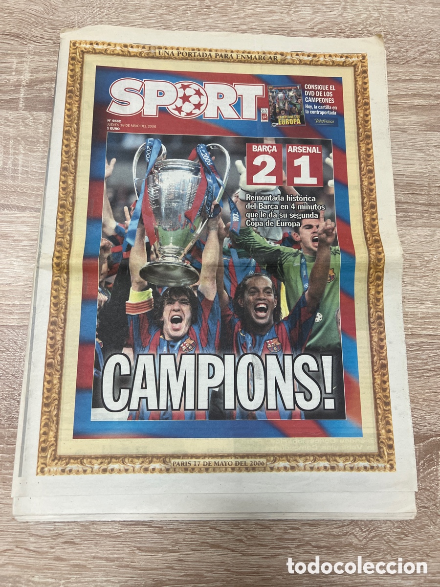 Coleccionismo deportivo: SPORT 9562 ( 18-05-2006 ) FC BARCELONA CAMPEON COPA EUROPA FC BARCELONA v ARSENAL