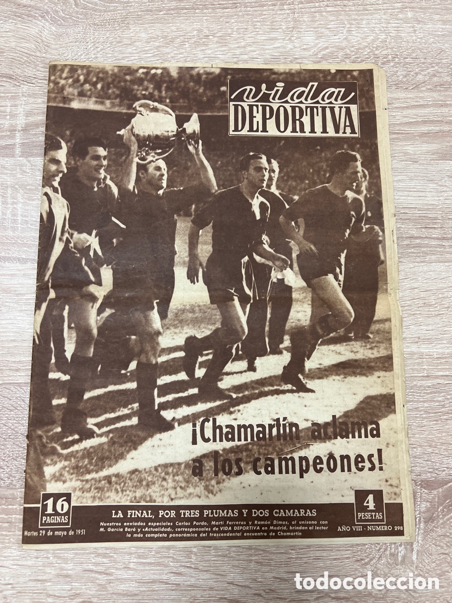 Sports collectibles: VIDA DEPORTIVA N&ordm; 298 ( 29/05/1951 ) FC BARCELONA CAMPEON COPA v REAL SOCIEDAD