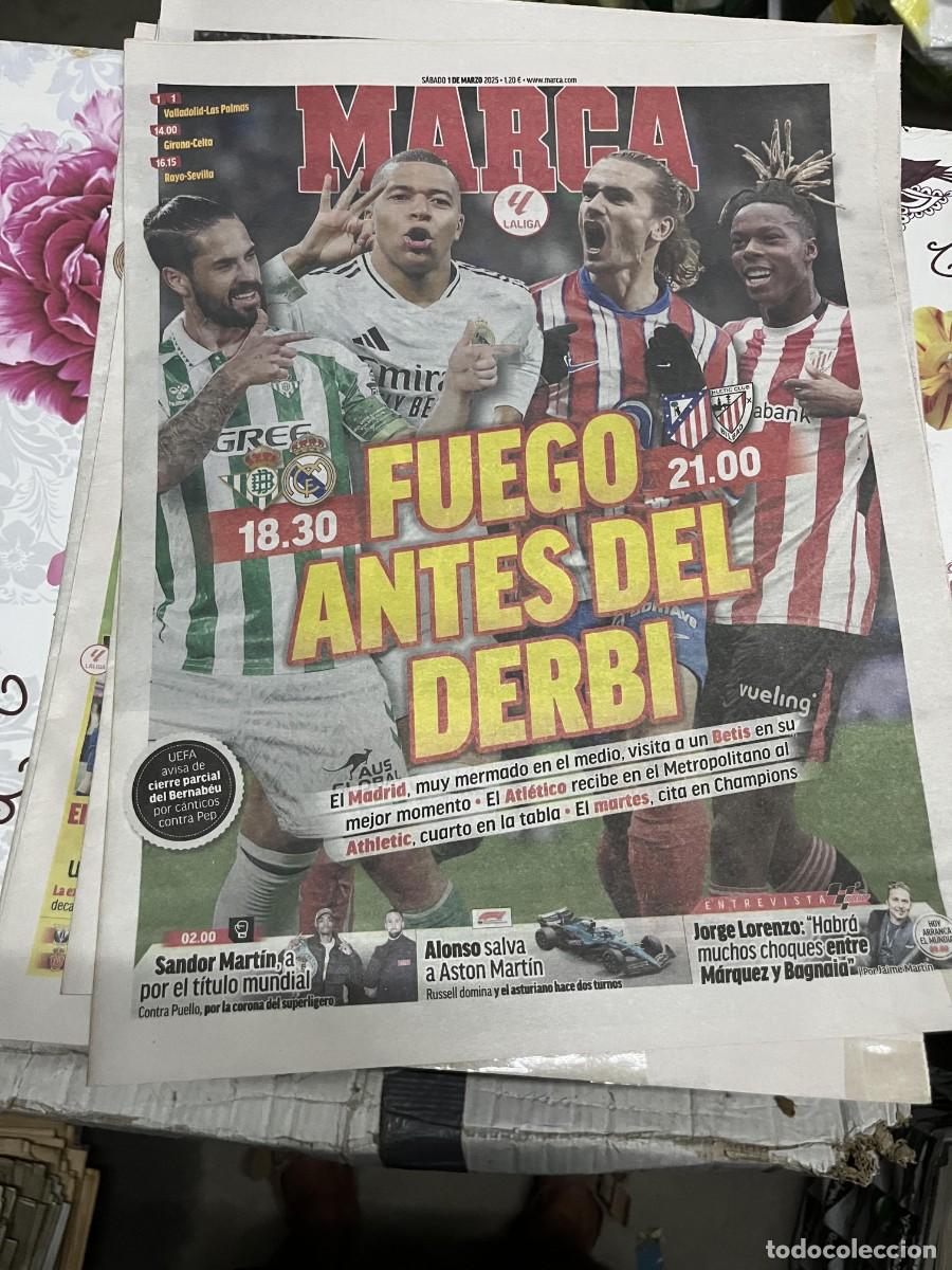 Collezionismo sportivo: MARCA (1-3-2025) JORNADA LIGA HOY BETIS REAL MADRID ATLETICO ATHLETIC BILBAO SANDOR MARTIN