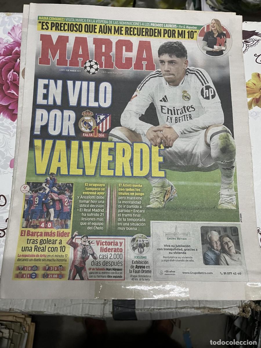 Coleccionismo deportivo: MARCA (3-3-2025) VALVERDE REAL MADRID ATLETICO MADRID DERBI NADIA COMANECI BARCELONA 4-0 R.SOCIEDAD