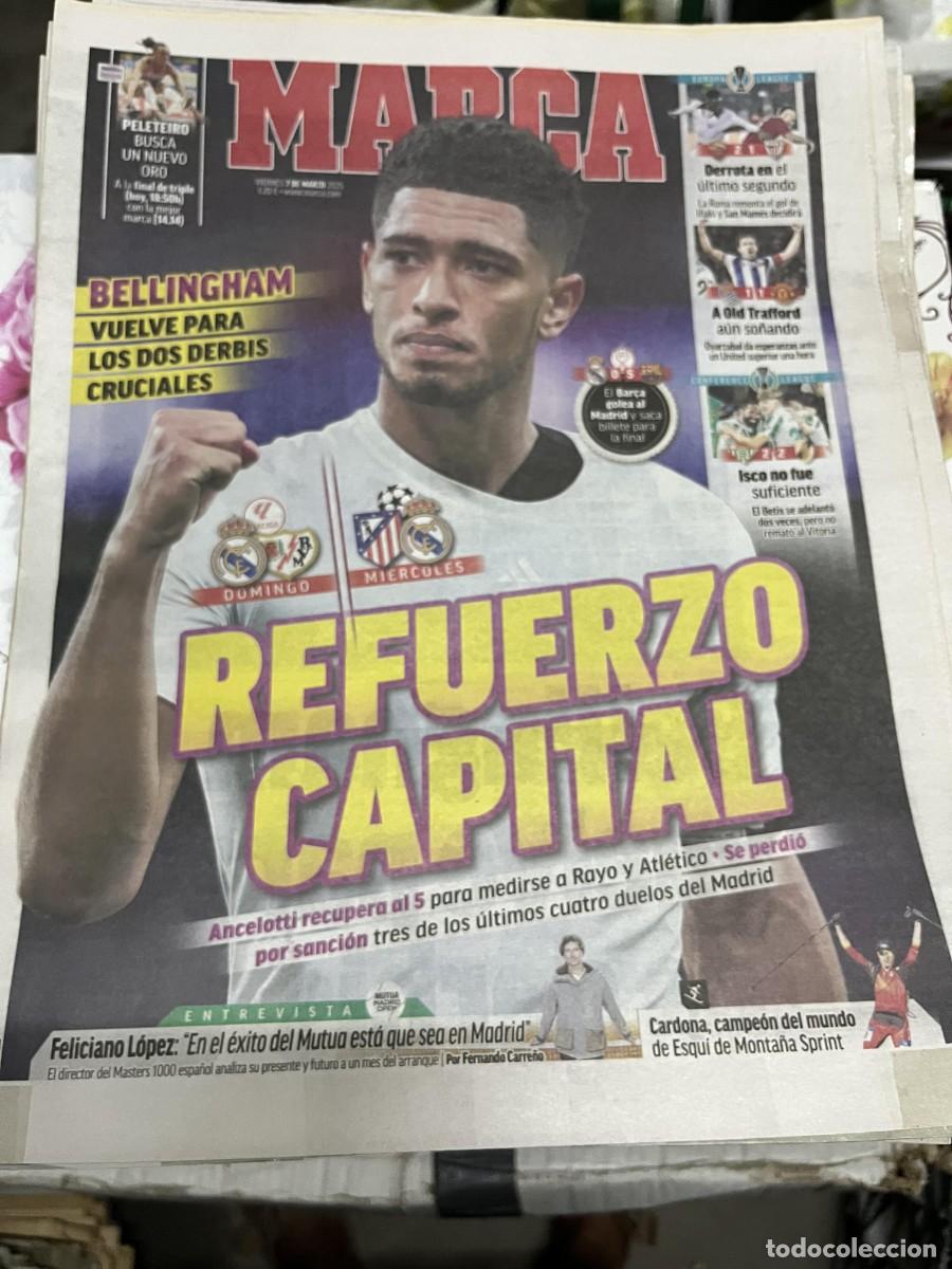 Coleccionismo deportivo: MARCA (7-3-2025) BELLINGHAM PELETEIRO ROMA 2-1 ATHLETIC BILBAO REAL SOCIEDAD 1-1 MANCHESTER UNITED