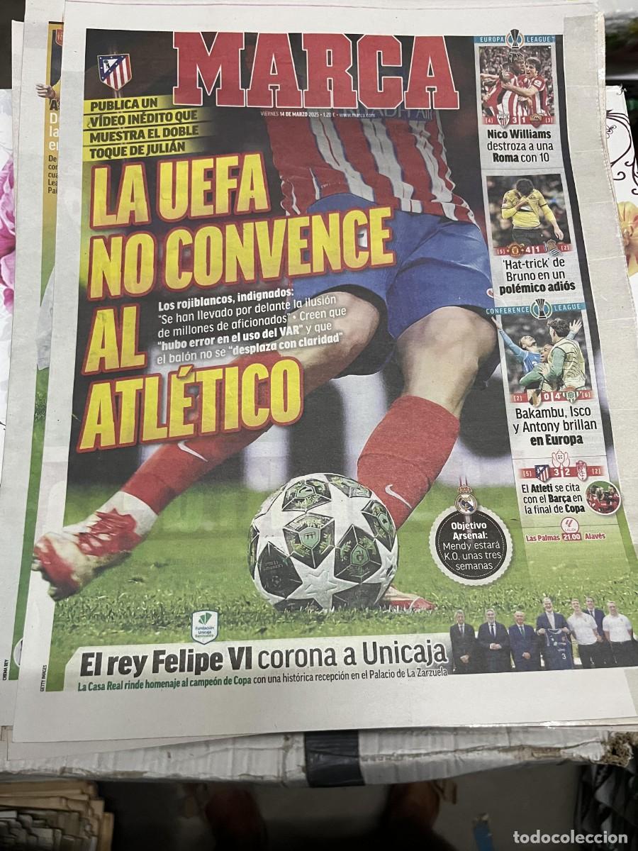 Coleccionismo deportivo: MARCA (14-3-2025)CHAMPIONS DERBI ATLETICO MADRID 1-0 REAL MADRID PENALTI DOBLE TOQUE PENALTI UNICAJA