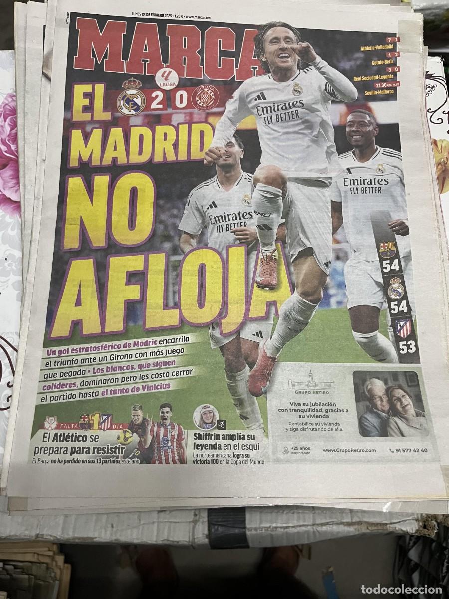 Coleccionismo deportivo: MARCA (24-2-2025) GOLAZO MODRIC REAL MADRID 2-0 GIRONA BARCELONA ATLETICO SHIFFRIN ESQUI