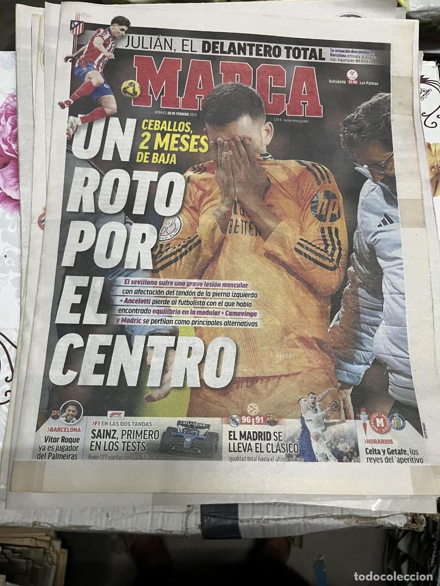 Coleccionismo deportivo: MARCA (28-2-2025) JULIAN ALVAREZ CEBALLOS LESION CARLOS SAINZ REAL MADRID BARCELONA BALONCESTO