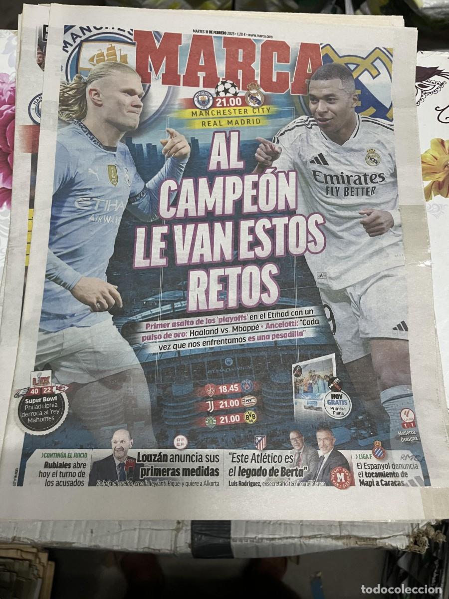 Coleccionismo deportivo: MARCA (11-2-2025) HOY CHAMPIONS MANCHESTER CITY REAL MADRID SUPER BOWL