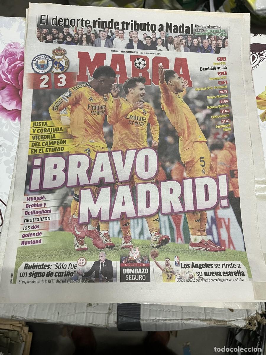 Coleccionismo deportivo: MARCA (12-2-2025) CHAMPIONS MANCHESTER CITY 2-3 REAL MADRID HAALAND RUBIALES DONCIC