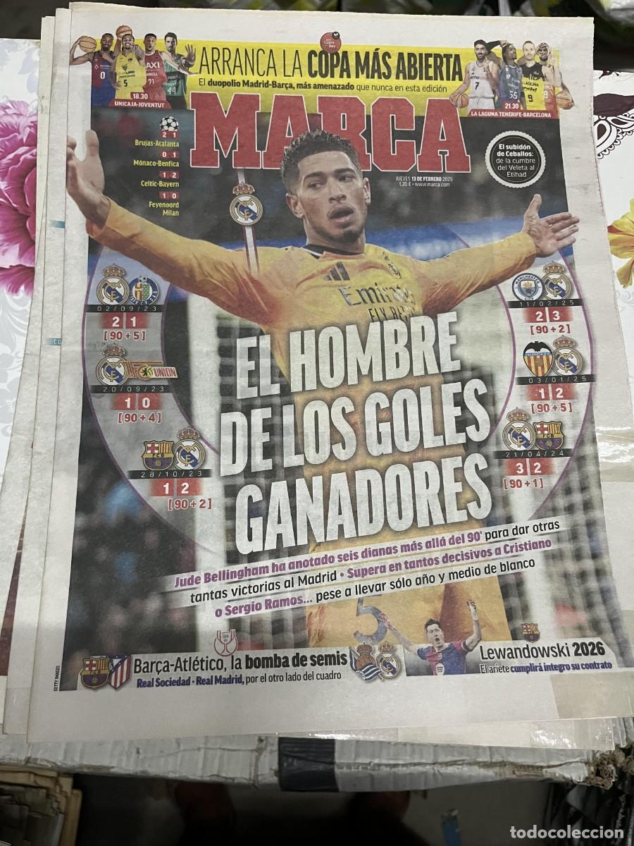 Coleccionismo deportivo: MARCA (13-2-2025) COPA BALONCESTO BELLINGHAM BARCELONA ATLETICO LEWANDOWSKI