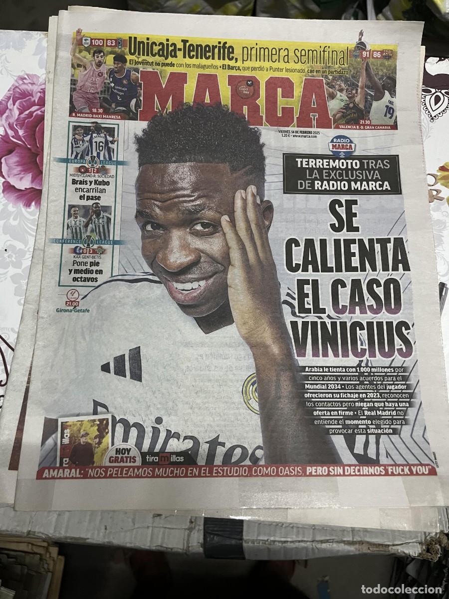 Coleccionismo deportivo: MARCA (14-2-2025) VINICIUS UNICAJA TENERIFE BALONCESTO MIDTJYLLAND 1-2 R.SOCIEDAD KAA GENT 0-3 BETIS