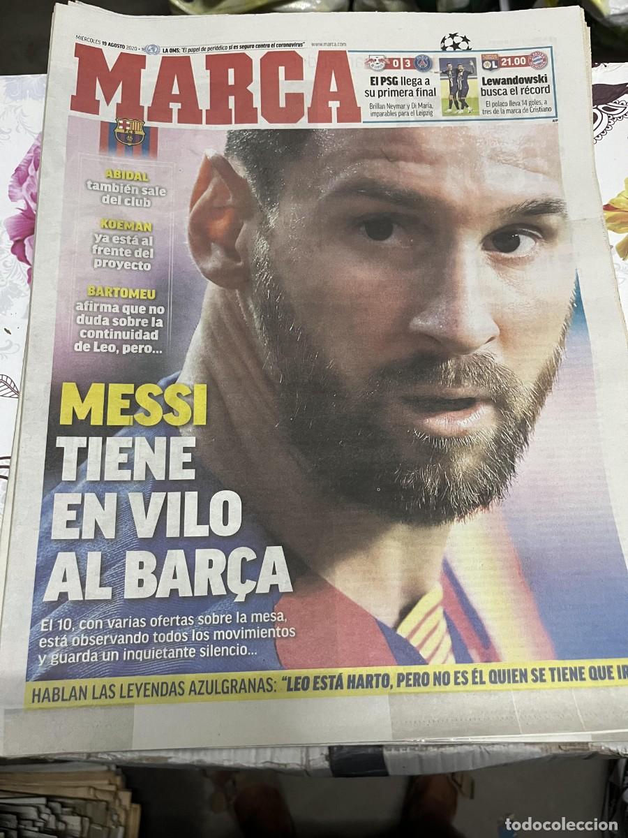 Coleccionismo deportivo: MARCA (19-8-2020) LIONEL MESSI BARCELONA CHAMPIONS LEIPZIG 0-3 PSG HOY LYON BAYERN MUNCHEN