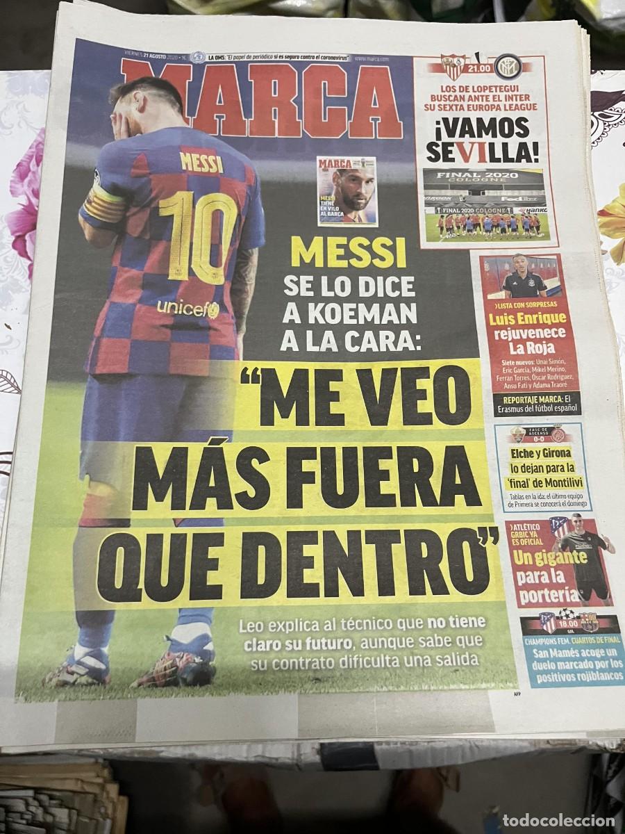 Coleccionismo deportivo: MARCA (21-8-2020) LIONEL MESSI BARCELONA KOEMAN HOY FINAL UEFA EUROPA LEAGUE SEVILLA INTER MILAN