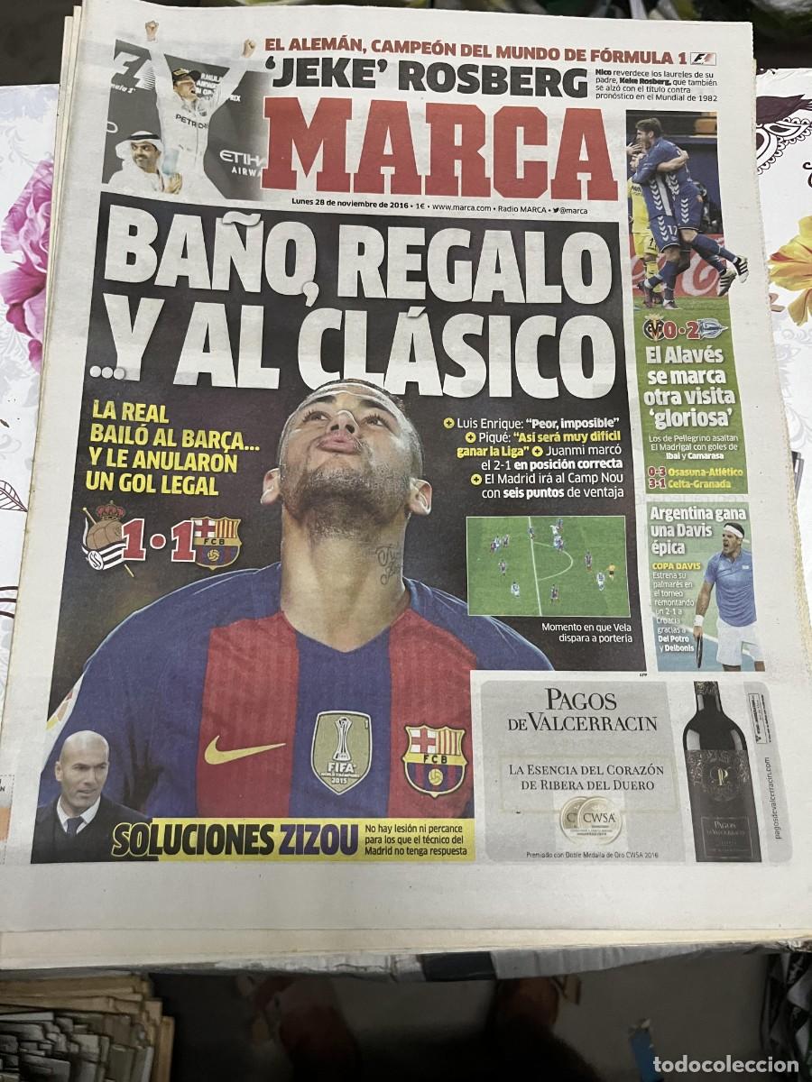Coleccionismo deportivo: MARCA (28-11-2016) CAMPEON MUNDO ROSBERG FORMULA 1 VILLARREAL 0-2 ALAVES REAL SOCIEDAD 1-1 BARCELONA