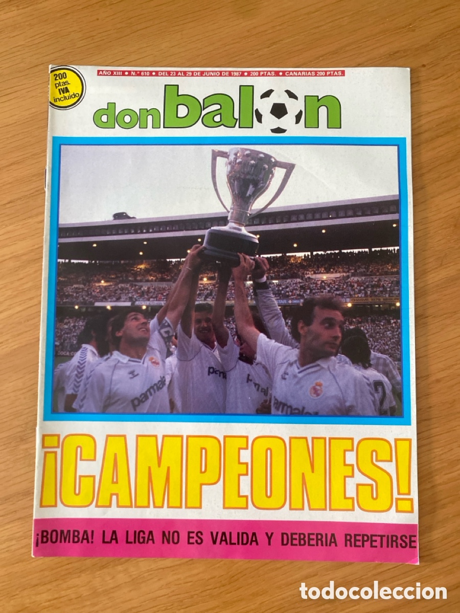 Coleccionismo deportivo: Don bal&oacute;n 610 - Poster Madrid Campe&oacute;n Liga - Previo final copa - Malaga - N&aacute;poles Maradona - Real