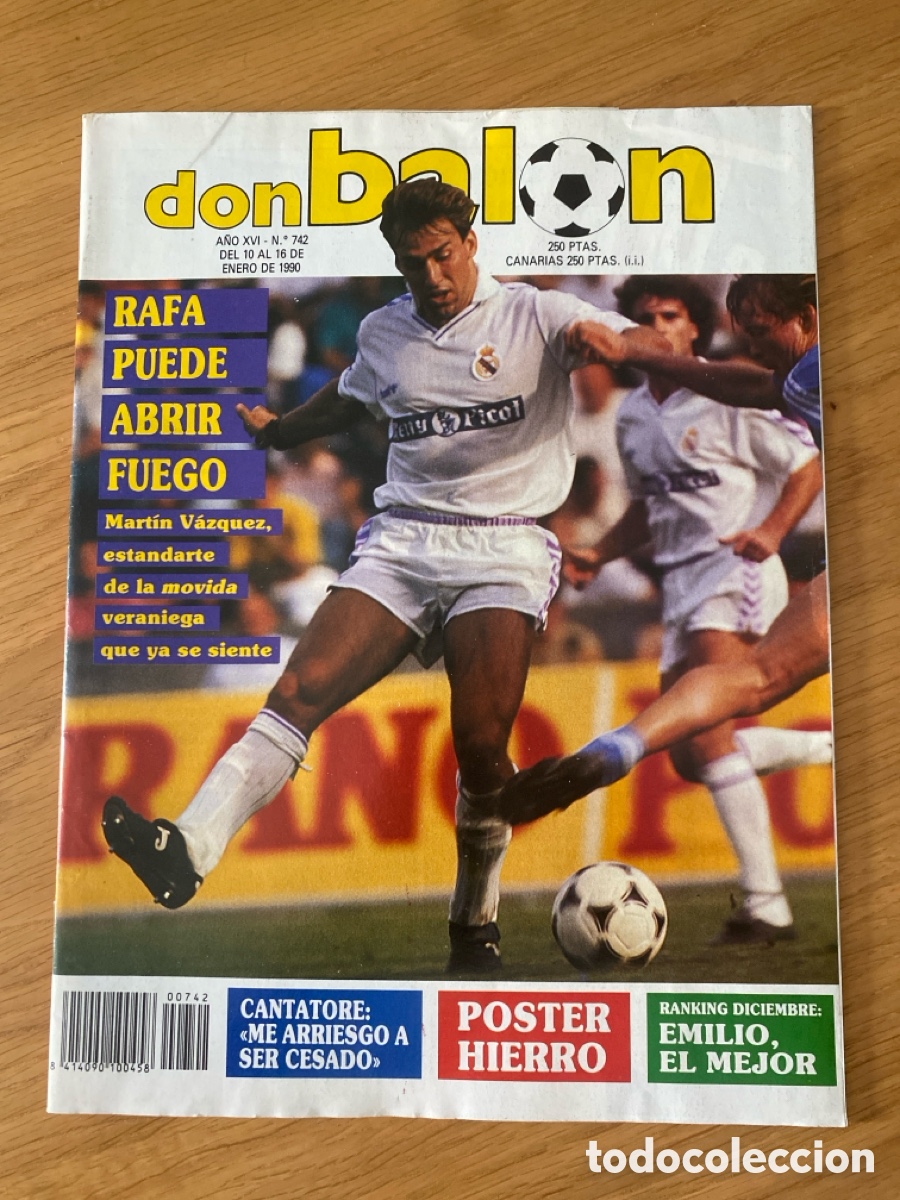 Coleccionismo deportivo: Don bal&oacute;n 742 - Poster Madrid - Castell&oacute;n - Italia 90 - Bar&ccedil;a - M. V&aacute;zquez - Milla - Maradona