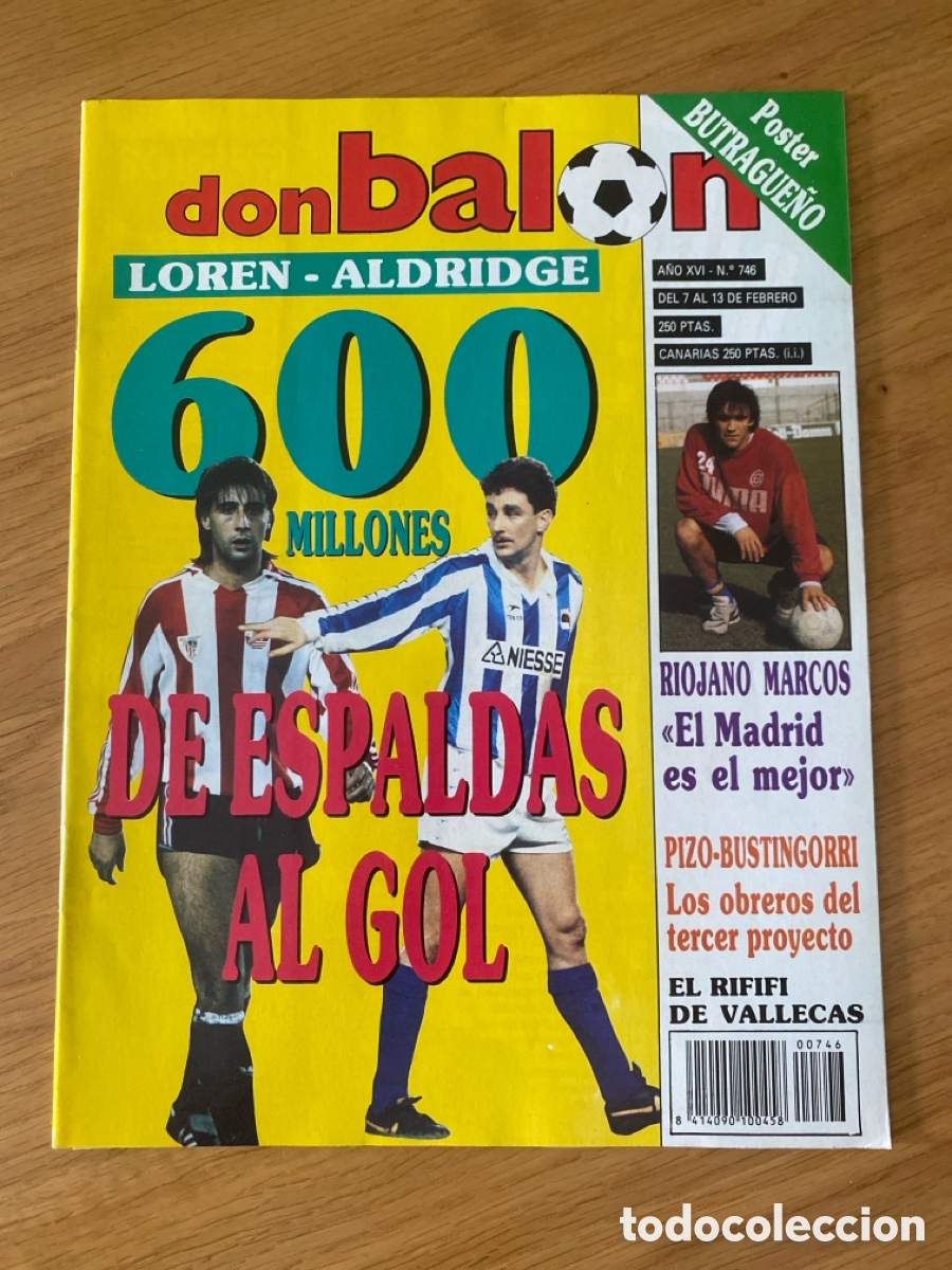 Coleccionismo deportivo: Don bal&oacute;n 746 - Poster Butrague&ntilde;o - Real Madrid - Logro&ntilde;&eacute;s - Italia 90 - Atl&eacute;tico - Rayo