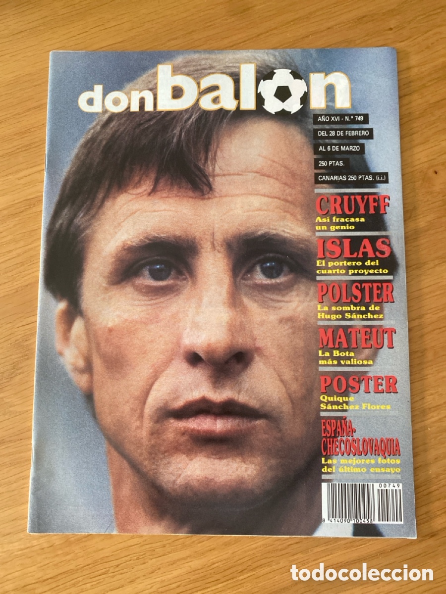 Coleccionismo deportivo: Don bal&oacute;n 749 - Cruyff - Sevilla - Espa&ntilde;a - Italia 90 mundial - Atl&eacute;tico - Logro&ntilde;&eacute;s - Mateut