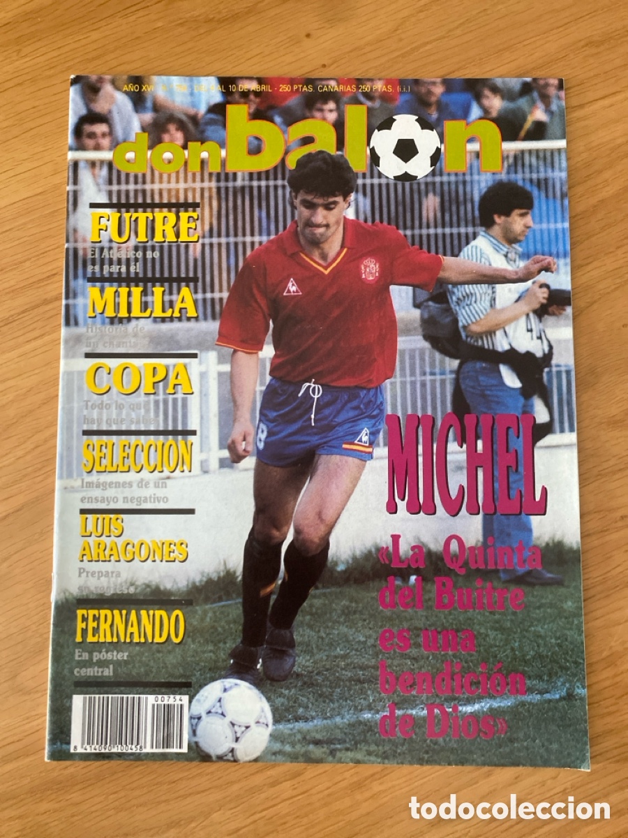 Coleccionismo deportivo: Don bal&oacute;n 754 - Poster Valencia - Final copa - Michel - Aragon&eacute;s - Espa&ntilde;a - Italia 90 - Futre