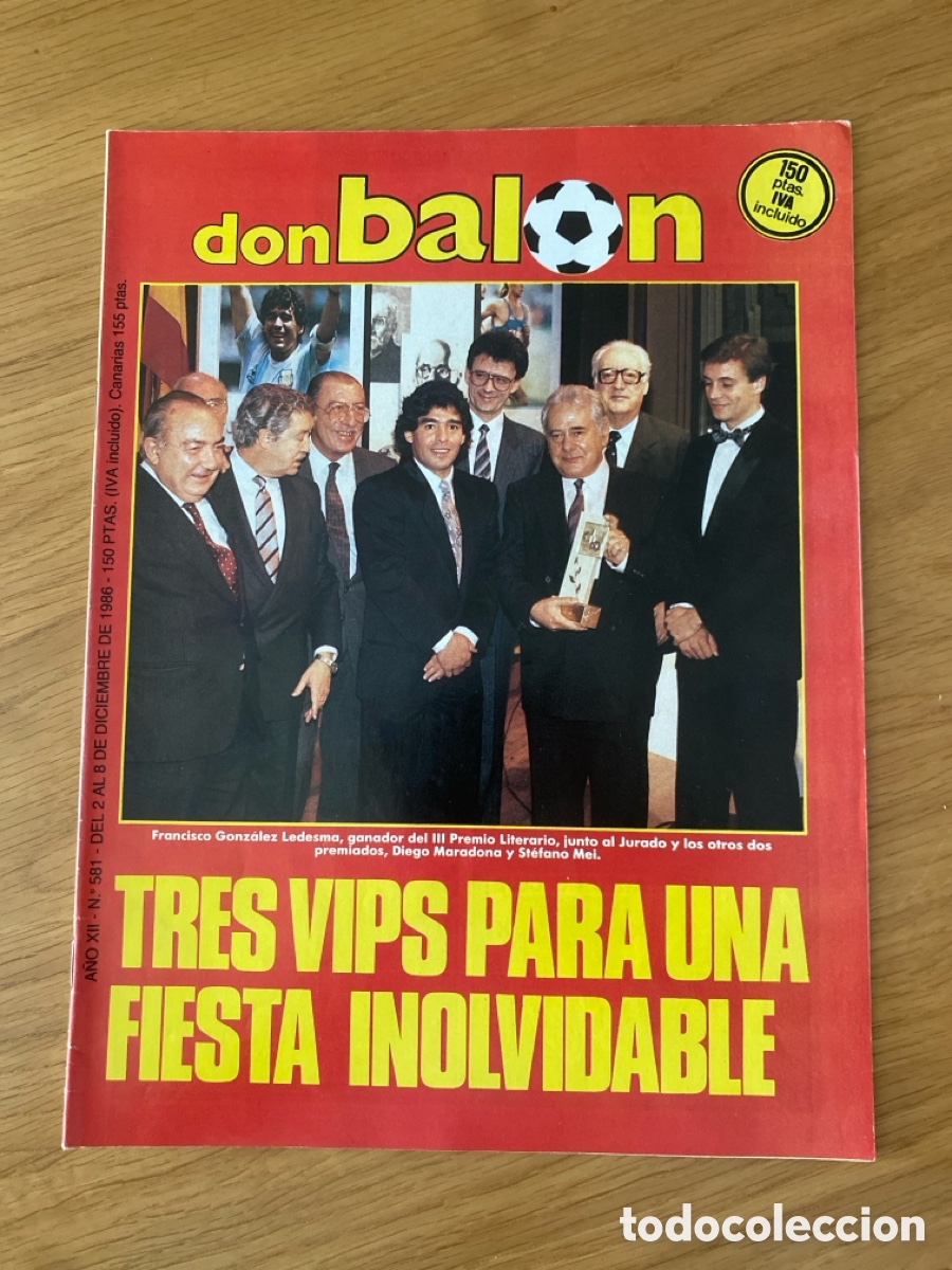 Coleccionismo deportivo: Don bal&oacute;n 581 - Athletic - Barcelona - Eusebio - Maradona - Sporting - Euro 88 Austria - Baltazar
