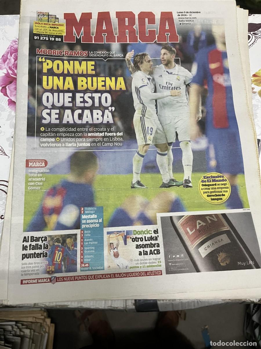 Coleccionismo deportivo: MARCA (5-12-2016) MODRIC SERGIO RAMOS DONCIC VALENCIA 2-2 MALAGA ODEGAARD