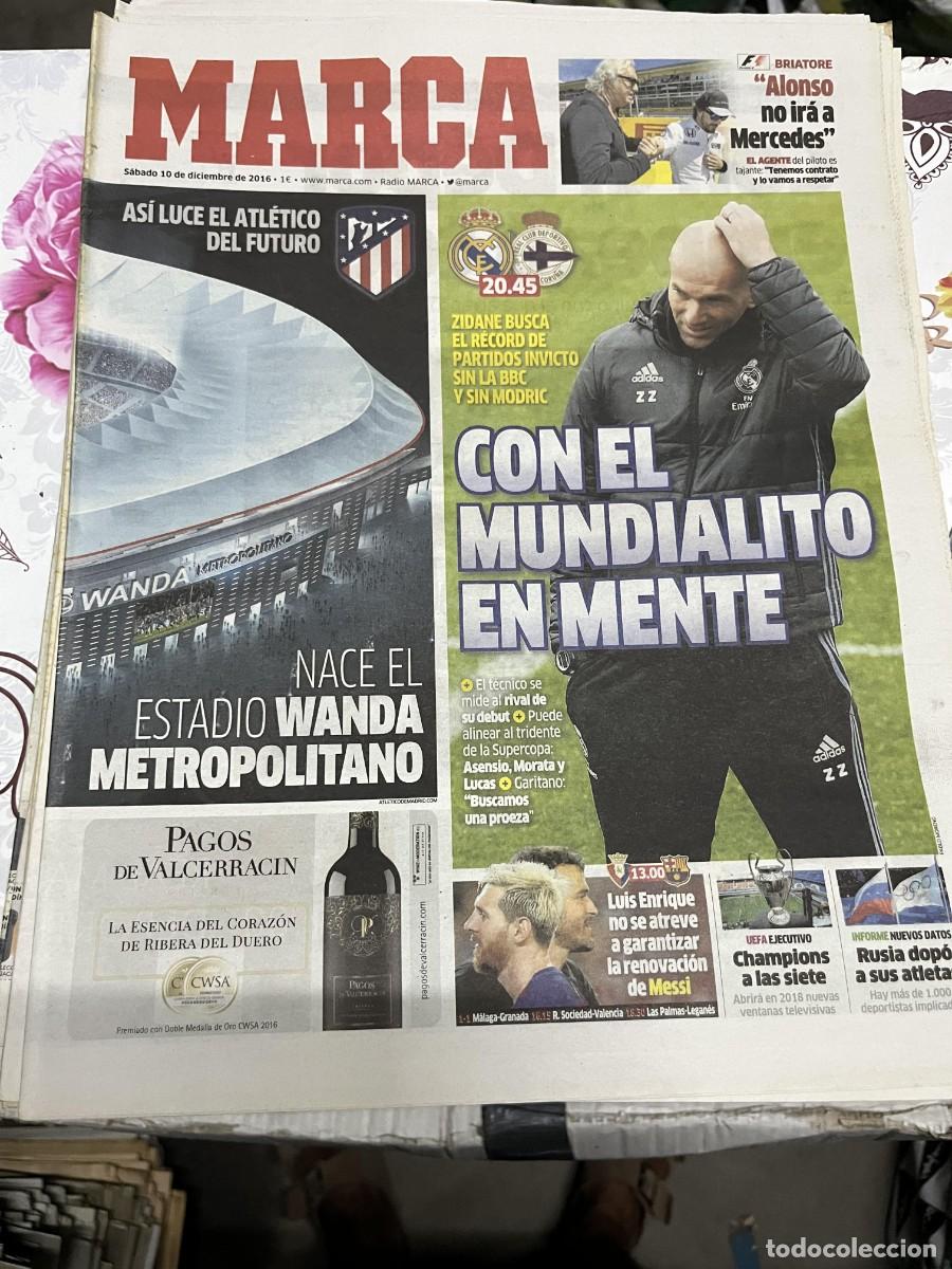 Coleccionismo deportivo: MARCA (10-12-2016) HOY REAL MADRID DEPORTIVO CORU&Ntilde;A NUEVO ESTADIO METROPOLITANO ATLETICO MADRID